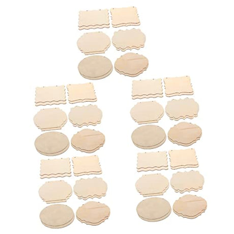 Operitacx 60 Pcs Shaped Wood Chips Unfinished Wood Hanging Plaque Unfinished Wood Banner Wood Blank Plaque Rustic Wood Sign Blank Banner Wood Boards Operitacx