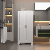 RISTERN White Metal Storage Cabinet, 61" Steel File Cabinet for Home Office, Kitchen Pantry Storage Cabinet with Doors and 3 Adjustable Shelves, Tool RISTERN