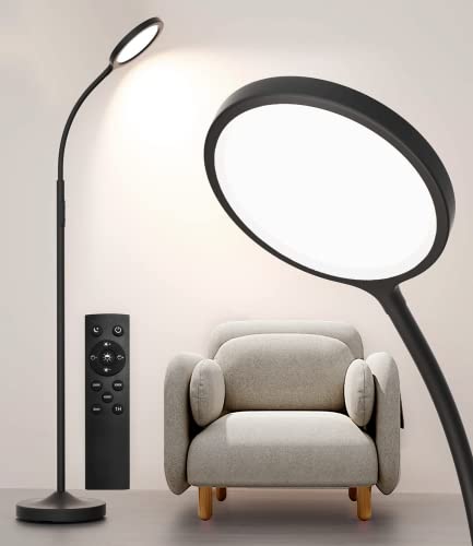 luckystyle Floor Lamp,Super Bright Dimmable LED Lamps for Living Room, Custom Color Temperature Standing Lamp with Remote Push Button, Adjustable luckystyle