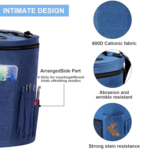 MIAOKE 79pc Crochet Kit, Large Knitting Bag Yarn Storage Organizer, Knitting & Crochet Supplies, Waterproof Crochet Bag, Crochet Accessories, Crochet MIAOKE