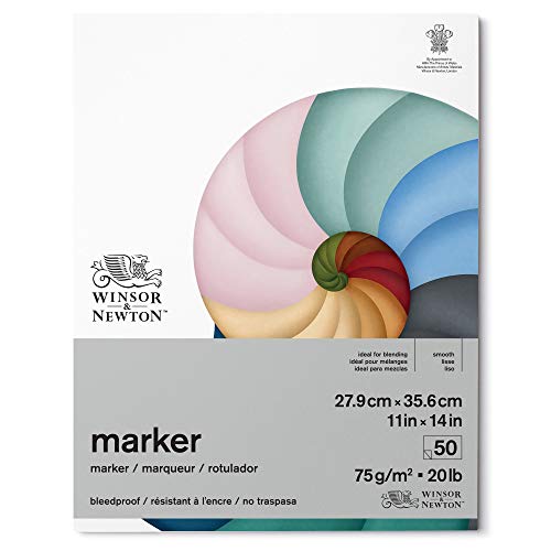 Winsor & Newton Classic Bleedproof Marker Pad, 11" x 14", 50 Sheets, 75 GSM Winsor & Newton