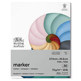 Winsor & Newton Classic Bleedproof Marker Pad, 11" x 14", 50 Sheets, 75 GSM Winsor & Newton