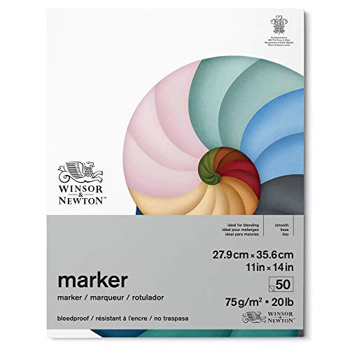 Winsor & Newton Classic Bleedproof Marker Pad, 11" x 14", 50 Sheets, 75 GSM - WoodArtSupply