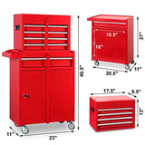 ROAD DAWG Torin Rolling Garage Workshop Organizer: Detachable 4 Drawer Tool Chest with Large Storage Cabinet and Adjustable Shelf, 20.3" l x 11" w x ROAD DAWG