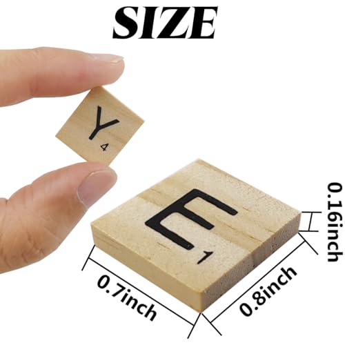 QMET 200PCS Scrabble Letters for Crafts - Wood Scrabble Tiles-DIY Wood Gift  Decoration - Making Alphabet Coasters and Scrabble Crossword Game