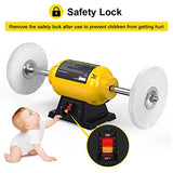 Woodskil Bench Buffer Polisher 4.8A 8-Inch Polishing Machine 3600rpm with 2 pcs-Fiber Wheels for Buffing Metal, Jewelry, Wood, Jade, and Plastic Woodskil