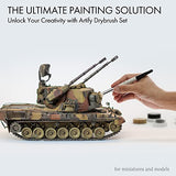 ARTIFY Drybrush Set Dry Brushes: Professional-Grade Dry Brush for Effortless Miniature & Model Painting - 5 Sizes Hobby Small Fine Detail Paint ARTIFY art supplies