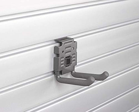 HandiWall 4" Double Hook with Locking Bracket for Tool Storage on Garage Slatwall Panels (case of 6) GUSATOLAS