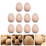 Kisangel 10pcs Unfinished Wood Eggs Smooth Flat Bottom Wooden Easter Craft Eggs for Easter Display Smooth Ready to Paint and Decorate L Kisangel