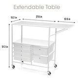 Essex Drawers & Rolling Storage Cart with Tray by Recollections, White Recollections