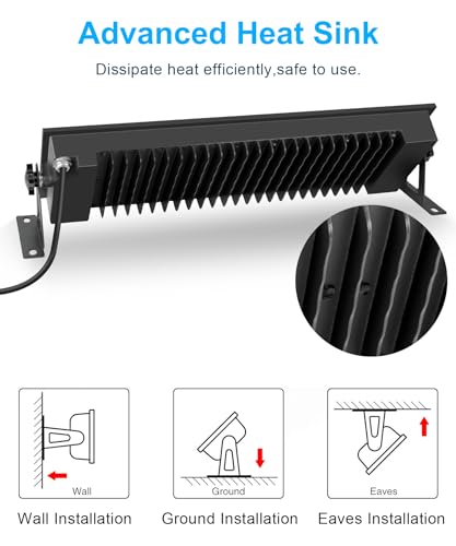 120W LED Shop Light for Garage 1000W Equiv, 10000lm Very Bright LED Work Light, IP66 Waterproof Outdoor Flood Light with Plug, 5000K Daylight White - WoodArtSupply