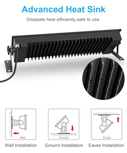 120W LED Shop Light for Garage 1000W Equiv, 10000lm Very Bright LED Work Light, IP66 Waterproof Outdoor Flood Light with Plug, 5000K Daylight White - WoodArtSupply