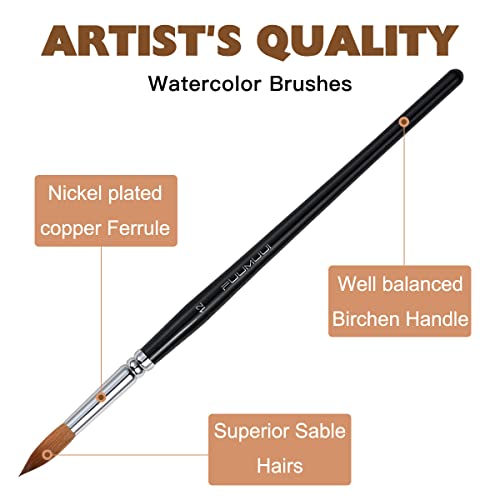 Fuumuui Sable Watercolor Brushes Professional, Fuumuui Kolinsky
