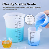 LET'S RESIN Silicone Measuring Cups, 450ml Accurate 2 Scales & 100ml Durable Measuring Cups, Epoxy Mixing Cup,Silicone Stirring Sticks, Easy Clean LET'S RESIN