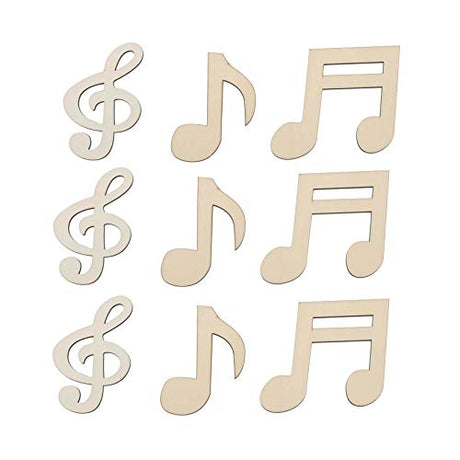 Music Notes Cutouts Musical Notes Wooden Music Concert Theme Party Birthday Party Baby Shower Wall Decoration 9pcs Samanter