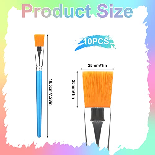 1 inch Flat Paint Brushes for Acrylic Painting, 10Pcs Large Synthetic Paint  Brushes Bulk with Wooden Handle + 10Pcs Detail Brushes of Different Sizes