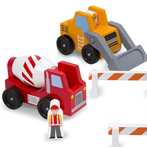 Melissa & Doug Construction Vehicle Wooden Play Set (8 pcs) Melissa & Doug