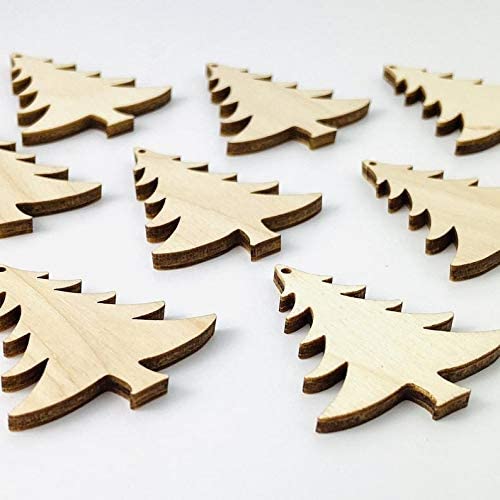 ALL SIZES BULK (12pc to 100pc) Unfinished Wood Laser Cutout Christmas Pine Tree Dangle Earring Jewelry Blanks Shape Crafts Made in Texas