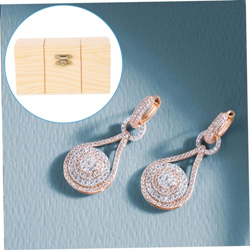 Holibanna Box plain wooden boxes Souvenir wooden wood boxes decorative lock gift box buckle jewelry boxes gift unfinished craft boxes ornaments Holibanna