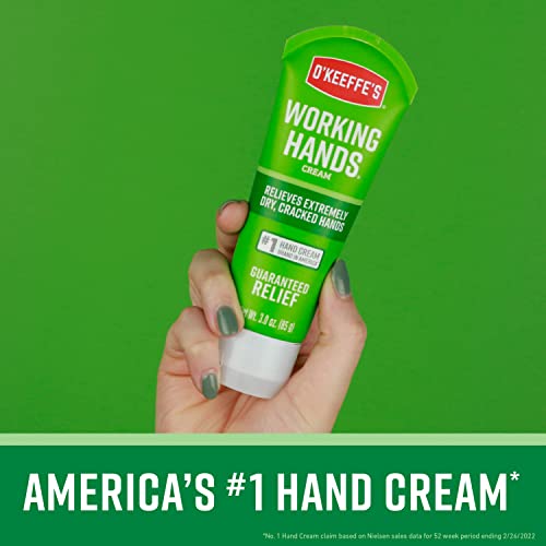 O'Keeffe's Working Hands Hand Cream, Relieves and Repairs Extremely Dry Hands, 3 oz Tube, (Pack of 2) O'Keeffe's