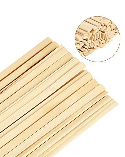 Pllieay 100 Pieces Bamboo Sticks, Wood Strips Wooden Extra Long Sticks for Crafting (15.7 Inches Length × 3/8 Inches Width) - WoodArtSupply