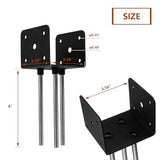Wpbhk 4Pcs Concrete Post Anchor U Shape Fence Post Holder 4x4 Post Base Holder Ground Spike, Pergola Brackets Deck Post Base Wpbhk