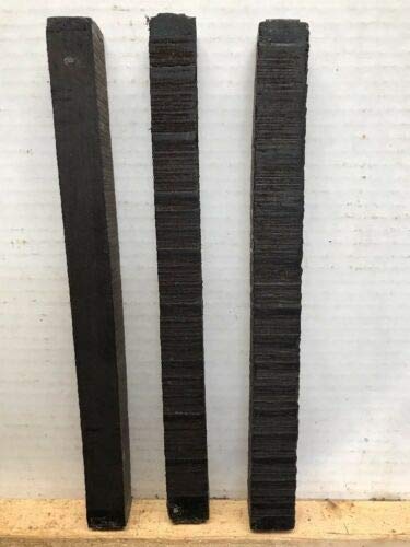 3 Pcs of Ebony Wood Turning Blanks 1" x 1" x 12"