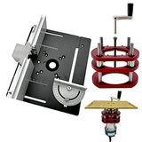 Router Lift for 65mm Diameter Motors - Wood Router Plunge Base Router Lift W/Aluminum Router Table Insert Plate Wood Router Working Benches WoodArtSupply