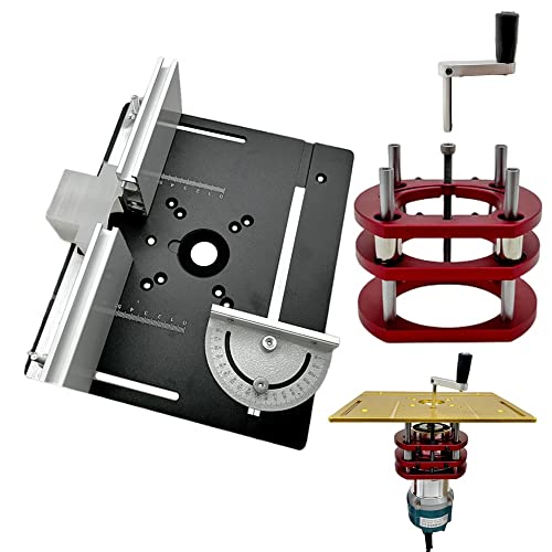 Router Lift for 65mm Diameter Motors - Wood Router Plunge Base Router Lift W/Aluminum Router Table Insert Plate Wood Router Working Benches - WoodArtSupply