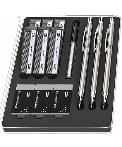 Mr. Pen- Metal Mechanical Pencil Set, 0.7mm, 3 Pack, 0.7 mechanical pencils, mechanical pencil .7, Sketching Pencils, Drafting Pencil, Mechanical