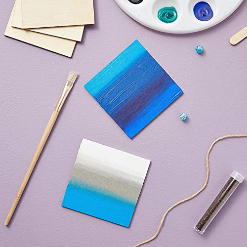 60 Pack Unfinished Wood Pieces 3x3 Inch, Blank Wooden Squares for Crafts, Cutout Tiles for DIY Coasters, Painting, Engraving Juvale