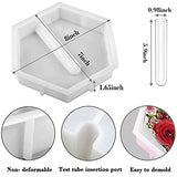 Large Hexagon Silicone Molds for Resin, Glossy Deep Epoxy Resin Molds 9" w/3 Test Tubes，3D Large Resin Molds for Flowers Preservation,Resin Art, DIY ZtohPyo
