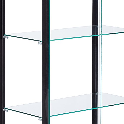 COASTER 5-Shelf Glass Curio Cabinet Black and Clear COASTER