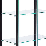 COASTER 5-Shelf Glass Curio Cabinet Black and Clear COASTER