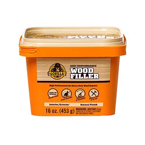 Gorilla All Purpose Wood Filler, 16 Ounce Tub, Natural (Pack of 1) - WoodArtSupply