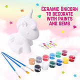 GirlZone Paint Your Own Unicorn Piggy Bank for Girls, Paint a Cute Unicorn with Cool Metallic Paints, Great Craft Kit for Kids and Fun Gift Idea GirlZone