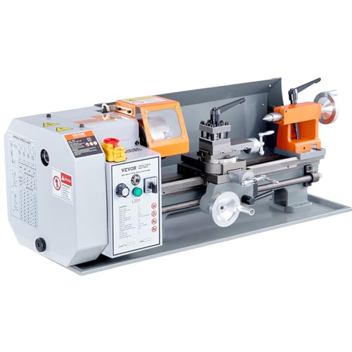 VEVOR Metal Lathe Machine, 7.87'' x 13.78'', Precision Benchtop Power Metal Lathe, 50-2500 RPM Continuously Variable Speed, 500W Brush Motor Metal VEVOR