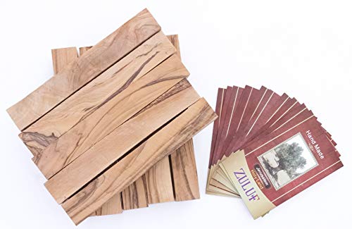 Zuluf Holy Land Olive Wood Pen Blanks for Turning Authentic Olive Wood Blanks Bundle 3/4" x 3/4" x 5-1/2", Set of 10 - Premium Wooden Pen Blanks Zuluf