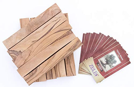 Zuluf Holy Land Olive Wood Pen Blanks for Turning Authentic Olive Wood Blanks Bundle 3/4" x 3/4" x 5-1/2", Set of 10 - Premium Wooden Pen Blanks Zuluf