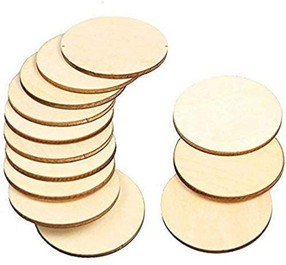Artificer 100 Pieces Round Wood Circles for Crafts 2 Inch, 1/8 3mm Plywood Circle Cutouts Wooden Blanks Unfinished Wood Rounds for Crafts Small Discs