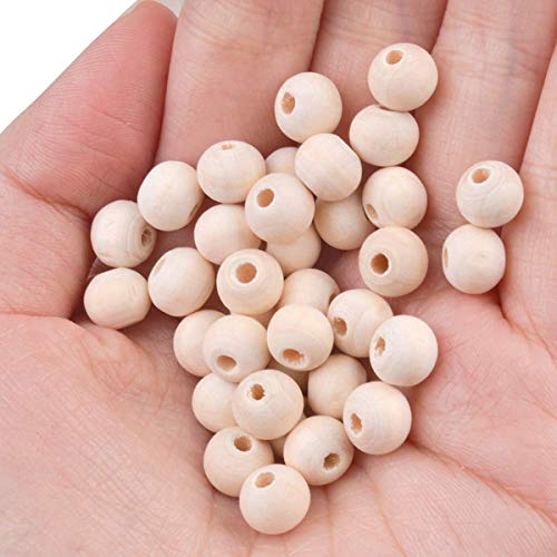 FXSALE 1000pcs 10mm Wood Beads Unfinished Natural Wooden Spacer Beads Round Ball Wood Loose Beads for DIY Craft Jewelry Bracelet Necklace Making FXSALE