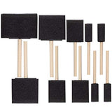 SteadMax 10 Foam Paint Brush Set with Durable Wood Handle, Reusable Disposable Poly Sponge Brush to use with Paint, Stains, and Varnishes, Foam Paint SteadMax