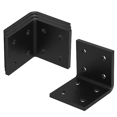 eoere 4 PCS 3-1/2 Inches Heavy Duty Steel Corner Brackets L 90 Degree Countertop Support Fireplace Mantel Brackets DIY L Shelf Brackets, Thickness eoere