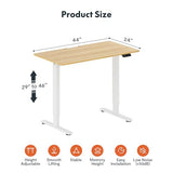 FitStand Adjustable Stand Up Desk with Whole Piece Desk Board, 44 x 24 Inch Electric Standing Desk Home Office Desk Computer Workstation Sit Stand FitStand