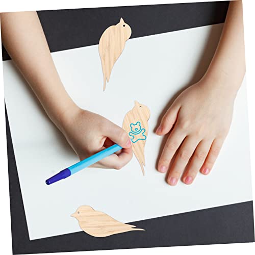 FUNOMOCYA 6pcs Blank Bamboo Bookmark DIY Craft Bookmark Tag Blank Cardstock Bookmarks Unfinished Bookmarkers DIY Blank Bookmarks Present Labels Book FUNOMOCYA