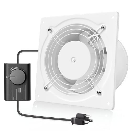 HG Power 6 Inch Exhaust Fan with Speed Controller, 308CFM Wall Exhaust Fanfor Kitchen, Bathroom, Metal Extractor Fan for Pet Room, Smoking Room, - WoodArtSupply