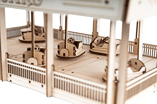 Coasterdynamix 3-D Bumper Cars Wooden Model Kit - Electric Motorized Building Puzzle Kit for Adults and Kids, Toy Puzzles and Mini Craft Decor Models Coasterdynamix