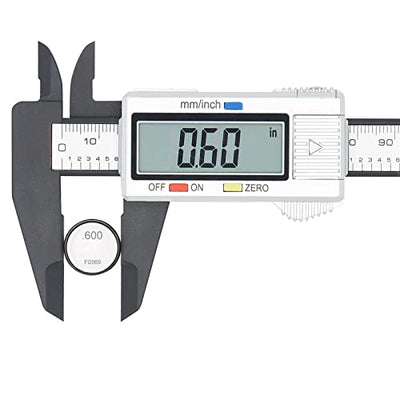 Electronic Digital Caliper, Plastic Vernier Caliper, Caliper Measuring Tool with Inch/Millimeter Conversion, Extra Large LCD Screen, 0-6 Inch/0-150