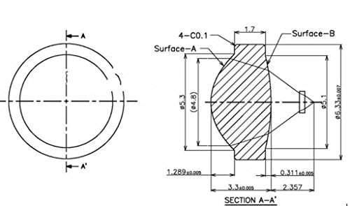 Qianfabeam Laser Lens Glass Collimating Lens Holder Coated for 405nm 445nm 515nm Lens 4mm Focus 405-G-2 M9X9MM 1pcs lights88