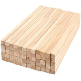TAICHEUT 60 Pack 1/2" X 12" Unfinished Wooden Square Dowel Rod, Hardwood Wood Strips Balsa Wood Sticks for Painting, Coloring, DIY Crafts and Model TAICHEUT